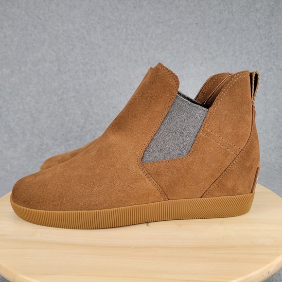Sorel Shoes - Sorel Out N About Slip On Wedge Women 12 Elk Brown Suede Bootie NL4911-243